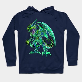 green jade mexican quetzalcoatl dragon armor mecha beast ecopop art Hoodie